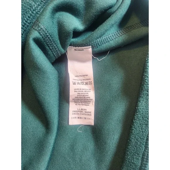 LL Bean 1/4 Zip Pullover Fleece Sweater Mens Large Green Traditional Fit Outdoor - Picture 5 of 7